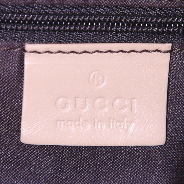 Gucci Jackie handbag in beige monogram canvas and beige leather - Detail D3