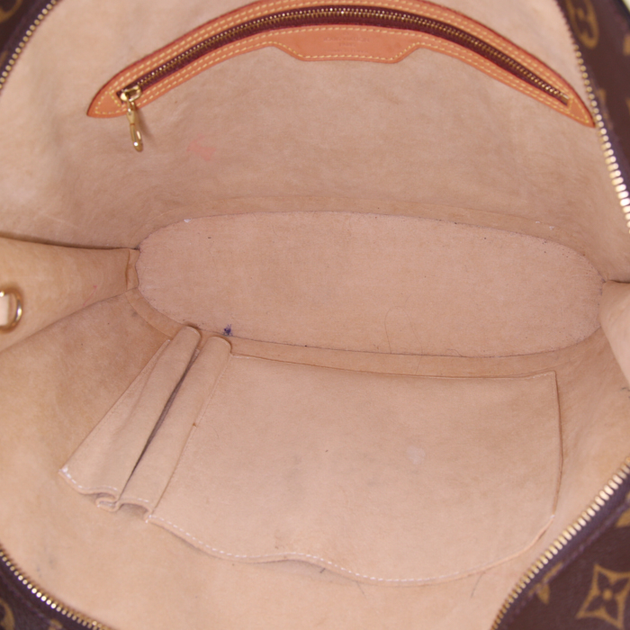 Borsa Louis Vuitton Babylone in tela monogram marrone e pelle naturale - Detail D2