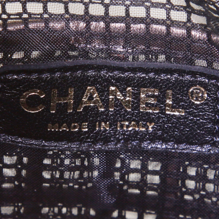 Borsa Chanel Editions Limitées in tela nera e pelle dorata - Detail D4
