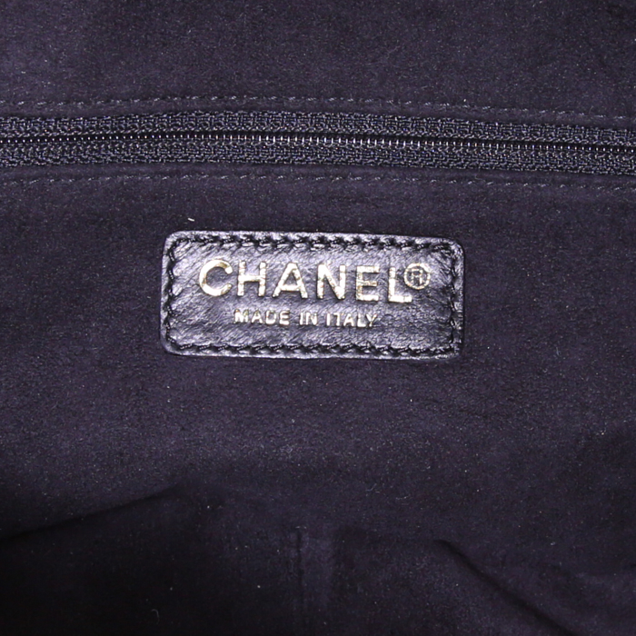 Borsa Chanel Choco bar in jersey trapuntato nero - Detail D3