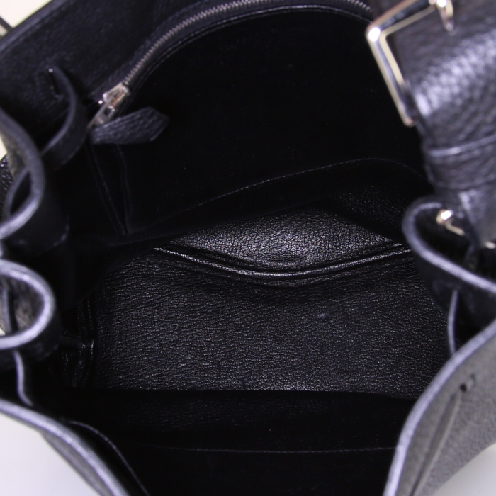 Bolso de mano Hermès So Kelly en cuero togo negro - Detail D2