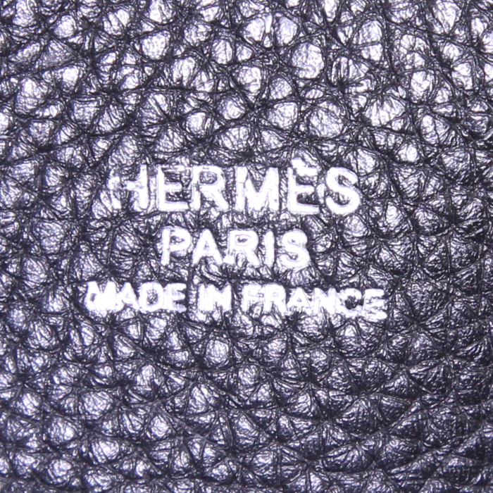 Sac à main Hermès So Kelly en cuir togo noir - Detail D3