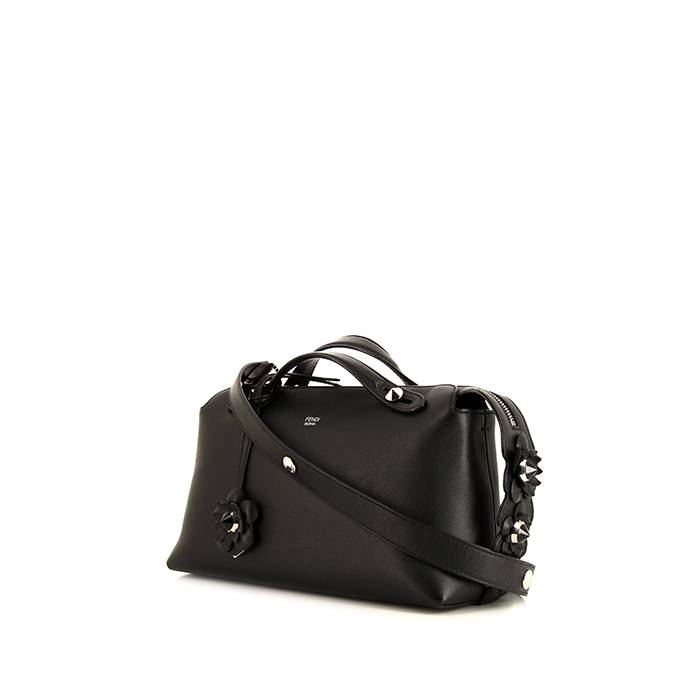 Fendi Flocked Black White Shoulder Bag