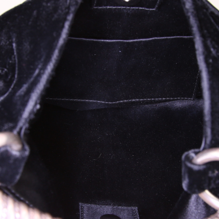 Yves Saint Laurent Mombasa handbag in black velvet - Detail D2