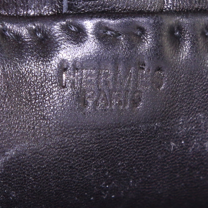 Sac bandoulière Hermès Vintage en cuir noir - Detail D3