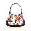 Gucci Jackie handbag in beige multicolor canvas and navy blue leather - 360 thumbnail
