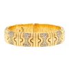 Bracelet semi-rigide Bulgari Parentesi grand modèle en or jaune et diamants - 00pp thumbnail
