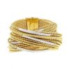 Vintage 1990's bracelet in yellow gold,  white gold and diamonds - 00pp thumbnail