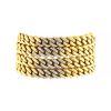 Flexible Vintage cuff bracelet in yellow gold,  white gold and diamonds - 00pp thumbnail
