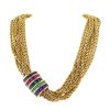 Flexible Herail necklace in yellow gold, amethysts, emeralds, sapphires and rubies - 00pp thumbnail