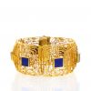 Vintage bracelet in 14 carats yellow gold and lapis-lazuli - 360 thumbnail