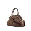 Bolso de mano Louis Vuitton Trevi modelo pequeño en lona a cuadros revestida ébano y cuero marrón - 00pp thumbnail