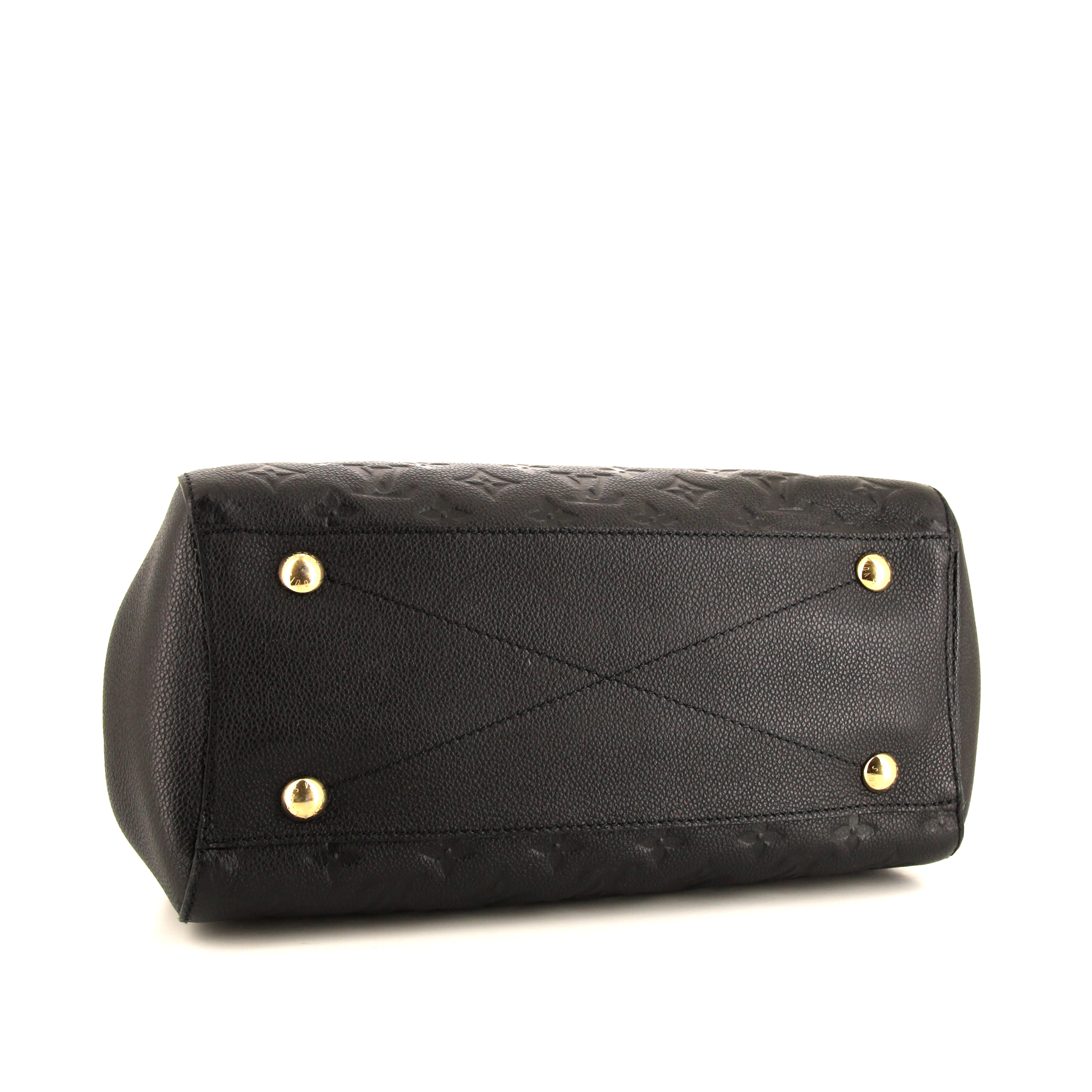 Louis Vuitton Montaigne handbag in black empreinte monogram leather - Detail D5