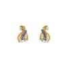 Vintage earrings for non pierced ears in yellow gold,  sapphires and diamonds - 00pp thumbnail