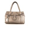 Fendi Selleria handbag in silver leather - 360 thumbnail