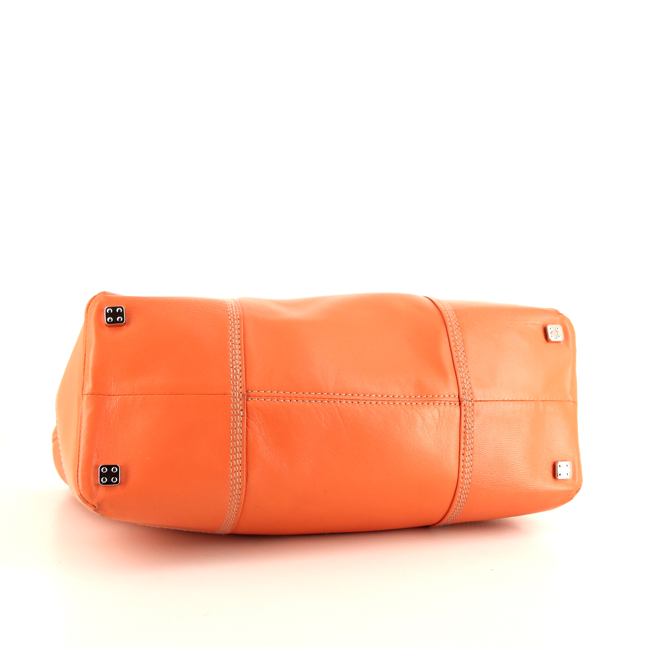 Loewe handbag in orange leather - Detail D4