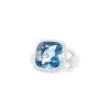Half-articulated Poiray Indrani large model ring in white gold,  topaz and diamonds - 00pp thumbnail