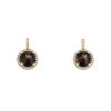 Poiray Fille Cabochon earrings in yellow gold,  smoked quartz and diamonds - 00pp thumbnail