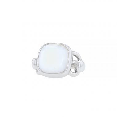 Half-articulated Poiray Indrani large model ring in white gold and agate Half-articulated Poiray Indrani large model ring in white gold and agate