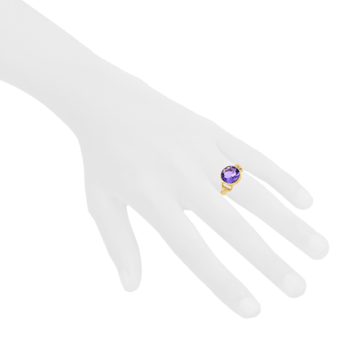 Half-articulated Poiray Indrani small model ring in yellow gold and amethyst - Detail D1