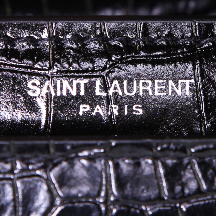 Bolso bandolera Saint Laurent Sunset en cuero negro - Detail D4