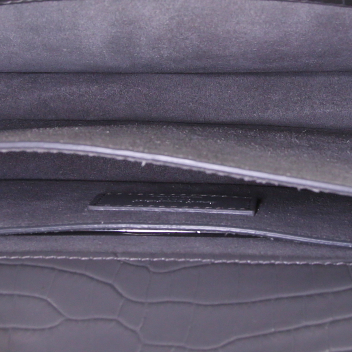 Bolso bandolera Saint Laurent Sunset modelo mediano  en cuero gris - Detail D3