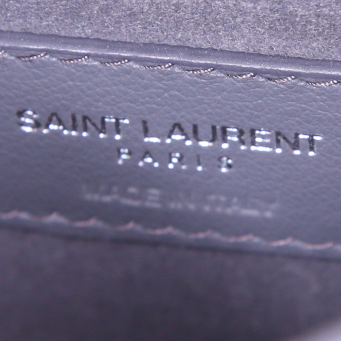 Sac bandoulière Saint Laurent Sunset en cuir gris - Detail D4