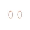 Medium model hoop earrings in 14 carats pink gold and diamonds - 00pp thumbnail