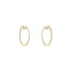 Vintage medium model hoop earrings in 14 carats yellow gold and diamonds - 00pp thumbnail