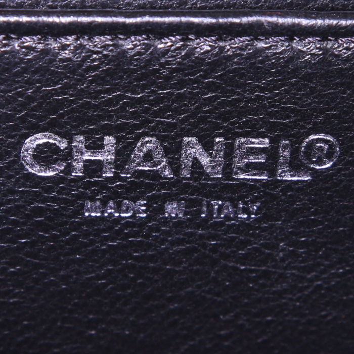 Bolsito de mano Chanel Vintage en charol y charol negro - Detail D3