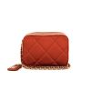 Pochette Chanel Vintage in raso rosso ruggine - 360 thumbnail