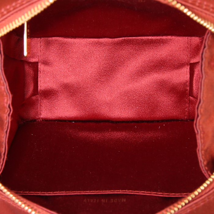 Bolsito de mano Chanel Vintage en satén rojo óxido - Detail D2