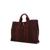 Bolso Cabás Hermes Toto Bag - Shop Bag en lona color burdeos y roja - 00pp thumbnail