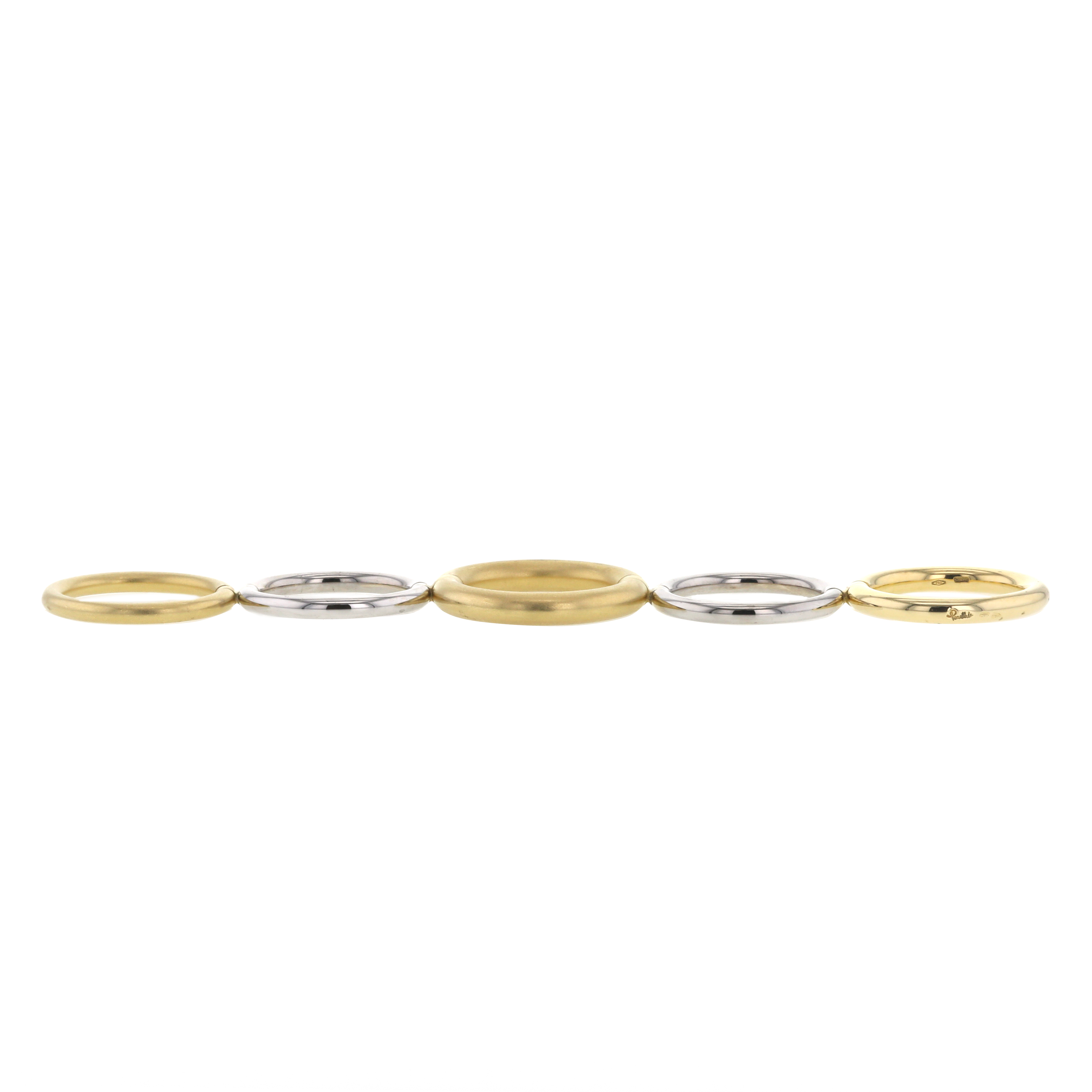 Pomellato Tubolare ring in yellow gold and white gold - Detail D1