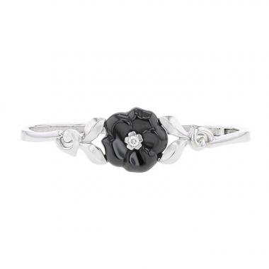 Chanel Camélia Galbé bracelet in white gold,  ceramic and diamond