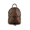 Sac à dos Louis Vuitton Palm Springs Backpack petit modèle en toile monogram marron et cuir noir - 360 thumbnail