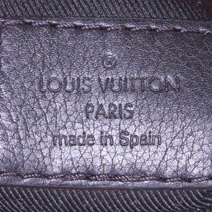 Sac à dos Louis Vuitton Palm Springs Backpack petit modèle en toile monogram marron et cuir noir - Detail D3