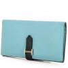 Hermès  Bearn wallet  in Bleu Atoll Swift leather  and green lizzard - 00pp thumbnail