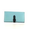 Billetera Hermès  Bearn en cuero swift Bleu Atoll y piel de lagarto verde - 360 thumbnail