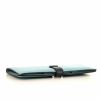 Billetera Hermès  Bearn en cuero swift Bleu Atoll y piel de lagarto verde - Detail D4 thumbnail