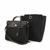 Hermes Herbag bag worn on the shoulder or carried in the hand in black canvas and black leather - 00pp thumbnail