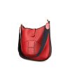 Hermes Evelyne large model shoulder bag in red and navy blue bicolor epsom leather - 00pp thumbnail