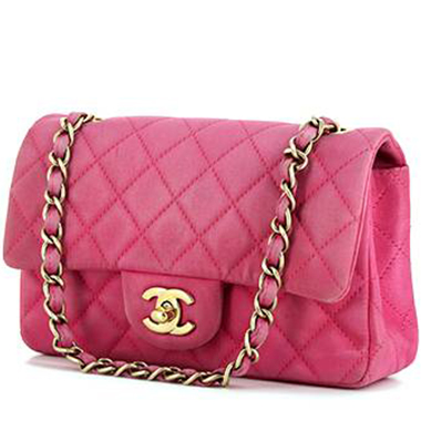 Timeless Chanel light pink mini classic flap bag Leather ref