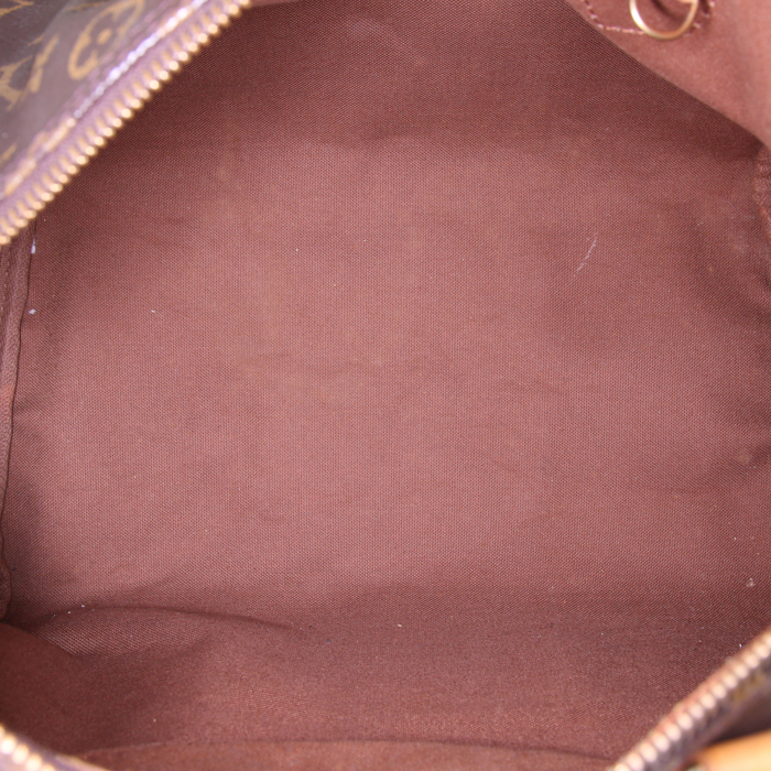 Sac à main Louis Vuitton  Speedy 30 en toile monogram marron et cuir naturel - Detail D2