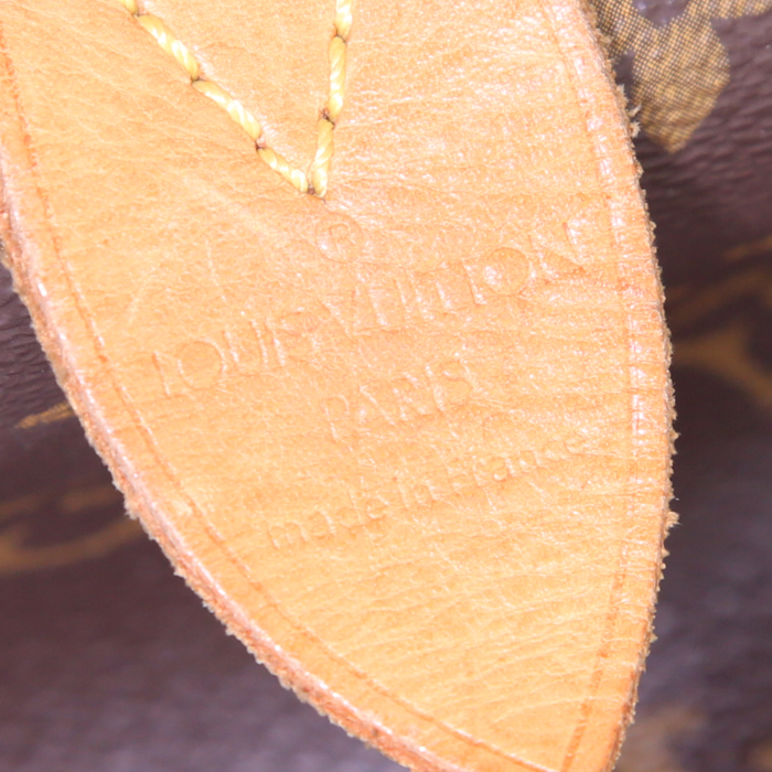 Borsa Louis Vuitton  Speedy 30 in tela monogram marrone e pelle naturale - Detail D3