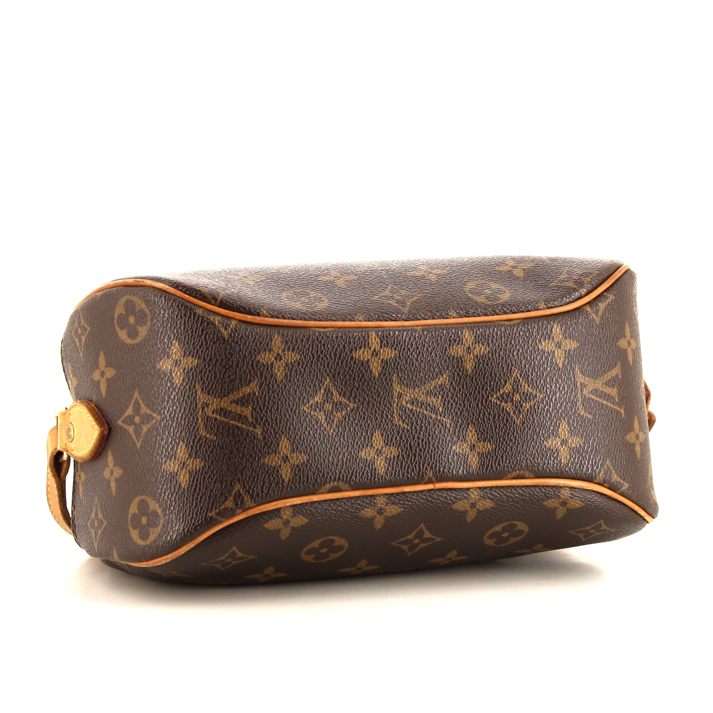 Sac bandoulière Louis Vuitton Blois en cuir monogram marron et cuir naturel - Detail D4