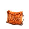 Sac bandoulière Hermès Silk City en soie orange et cuir Barénia - 00pp thumbnail