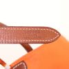 Borsa a tracolla Hermès Silk City in seta arancione con motivo e pelle Barenia - Detail D3 thumbnail