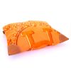 Sac bandoulière Hermès Silk City en soie orange et cuir Barénia - Detail D4 thumbnail