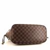 Louis Vuitton Neverfull medium model shopping bag in brown damier canvas and brown leather - Detail D4 thumbnail